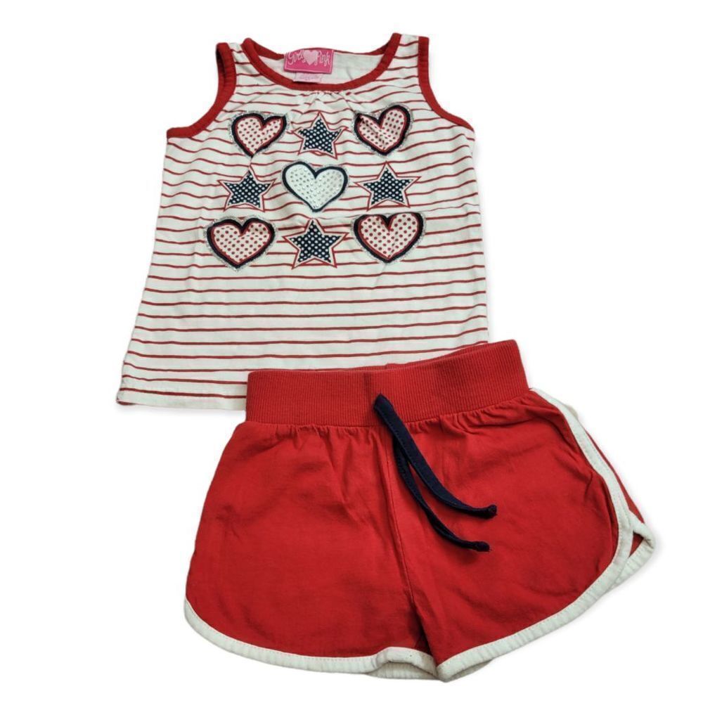 Girls Pink patriotic outfit 4T